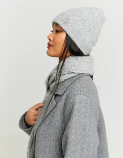 Berretto in Maglia Grigio con Logo Piccolo in Strass^Tally Weijl Cheap