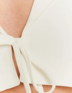 Blazer Ultra Corto Bianco con Fiocco Frontale^Tally Weijl Outlet