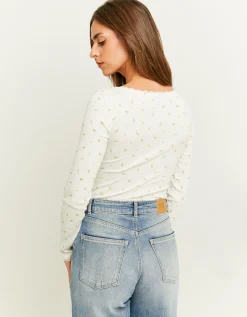Body Basico a Fiori con Dettaglio in Pizzo^Tally Weijl Online