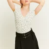 Body Basico a Fiori con Orli in Pizzo^Tally Weijl Hot
