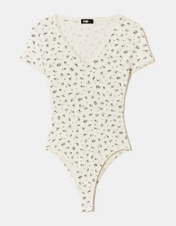 Body Basico a Fiori con Orli in Pizzo^Tally Weijl Hot