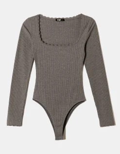 Body Basico Grigio con Dettaglio in Pizzo^Tally Weijl Clearance