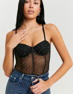 Body in Mesh con Strass^Tally Weijl Best Sale