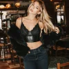 Bralette in Finta Pelle Nera con Coppe in Pizzo^Tally Weijl Clearance