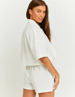Camicia Corta in Lino Bianca^Tally Weijl New