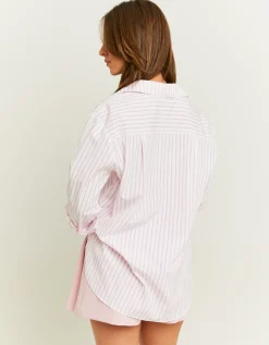 Camicia Oversize a Righe Rosa^Tally Weijl Discount