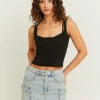Canottiera Basica Nera con Inserto in Pizzo^Tally Weijl Best