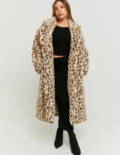 Cappotto in Finta Pelliccia Lungo Stampa Leo^Tally Weijl Hot