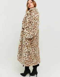 Cappotto in Finta Pelliccia Lungo Stampa Leo^Tally Weijl Hot