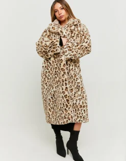 Cappotto in Finta Pelliccia Lungo Stampa Leo^Tally Weijl Hot
