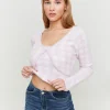 Cardigan a Quadri Rosa in Maglia Morbida^Tally Weijl New