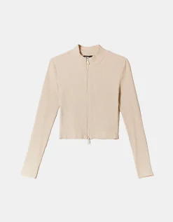 Cardigan Aderente Bianco con Zip^Tally Weijl New