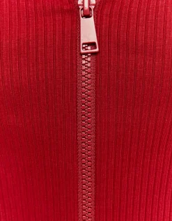 Cardigan Aderente Rosso con Zip^Tally Weijl Best Sale