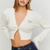 Cardigan Corto Bianco con Spilla Fiocco in Strass^Tally Weijl Hot
