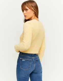 Cardigan Corto In Maglia Intrecciata Giallo^Tally Weijl Discount