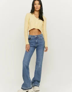 Cardigan Corto In Maglia Intrecciata Giallo^Tally Weijl Discount
