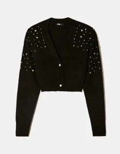 Cardigan Corto con Spilla Fiocco in Strass^Tally Weijl New