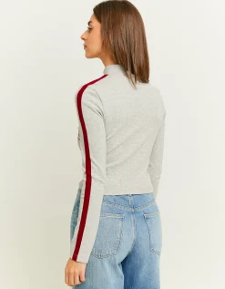Cardigan Grigio con Stampa e Maniche a Contrasto^Tally Weijl Cheap