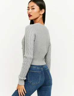 Cardigan In Maglia Intrecciata Grigio^Tally Weijl Outlet