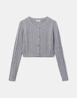 Cardigan In Maglia Intrecciata Grigio^Tally Weijl Outlet