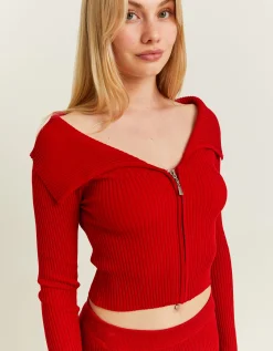 Cardigan Off Shoulder Rosso^Tally Weijl Fashion