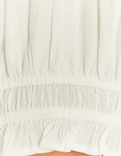 Crop Top Bianco con Increspature^Tally Weijl Store