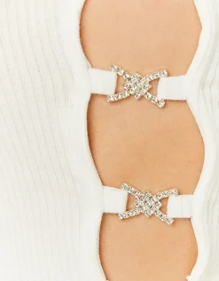 Crop Top Bianco con Strass^Tally Weijl Cheap