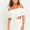 Crop Top Bianco con Volants^Tally Weijl Store