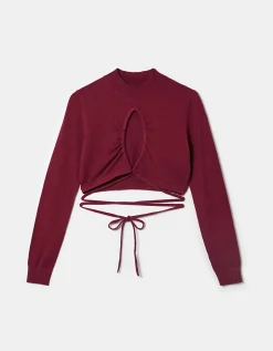 Crop Top Cut Out Rosso^Tally Weijl Cheap