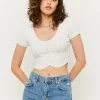 Crop Top In Maglia Bianco^Tally Weijl Discount