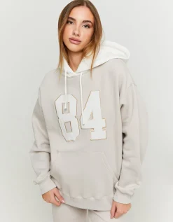Felpa con Cappuccio Oversize Beige con Patch^Tally Weijl Best