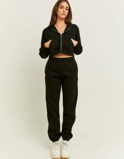 Felpa Corta con Cappuccio Nera^Tally Weijl Clearance