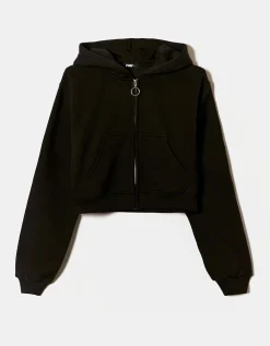 Felpa Corta con Cappuccio Nera^Tally Weijl Clearance