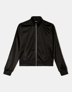 Felpa Nera con Bande in Strass^Tally Weijl Discount