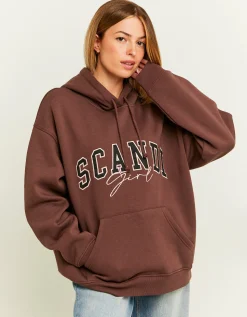 Felpa Oversize Marrone con Stampa^Tally Weijl Clearance