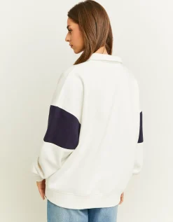 Felpa Varsity con Colletto Polo^Tally Weijl Cheap