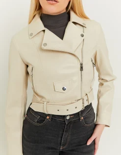 Giacca Biker in Similpelle Beige^Tally Weijl New