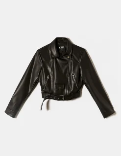 Giacca Biker in Similpelle Nera^Tally Weijl New