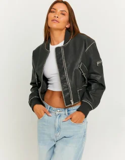 Giacca Bomber in Similpelle Nera^Tally Weijl Online