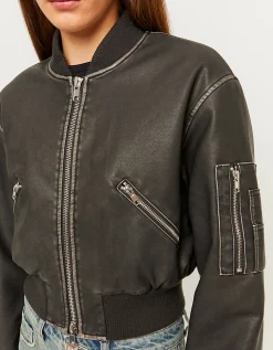 Giacca Bomber In Similpelle Nera^Tally Weijl Online