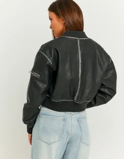 Giacca Bomber in Similpelle Nera^Tally Weijl Online