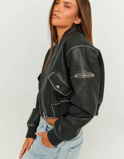Giacca Bomber in Similpelle Nera^Tally Weijl Online