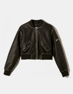 Giacca Bomber in Similpelle Nera^Tally Weijl Online