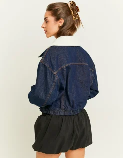 Giacca di Jeans con Colletto in Finta Pelliccia^Tally Weijl New