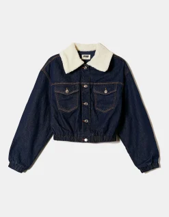 Giacca di Jeans con Colletto in Finta Pelliccia^Tally Weijl New