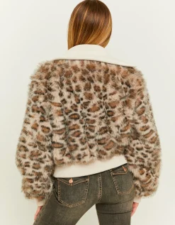 Giacca in Pelliccia Sintetica Stampa Leo con Chiusura Zip^Tally Weijl Online