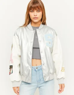 Giacca Varsity Argento In Similpelle^Tally Weijl Flash Sale