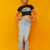 Gonna Midi Vita Alta di Jeans con Spacco^Tally Weijl Store
