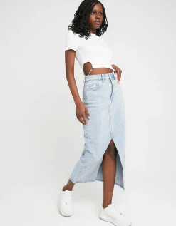 Gonna Midi Vita Alta di Jeans con Strass^Tally Weijl Discount