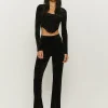 Leggings A Zampa In Velluto A Vita Alta Neri^Tally Weijl Discount